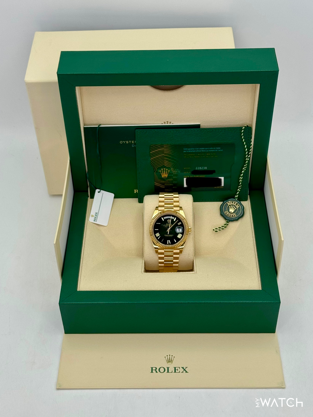 2024 Rolex Day-Date 40mm 228238 Presidential Green Ombre Dial