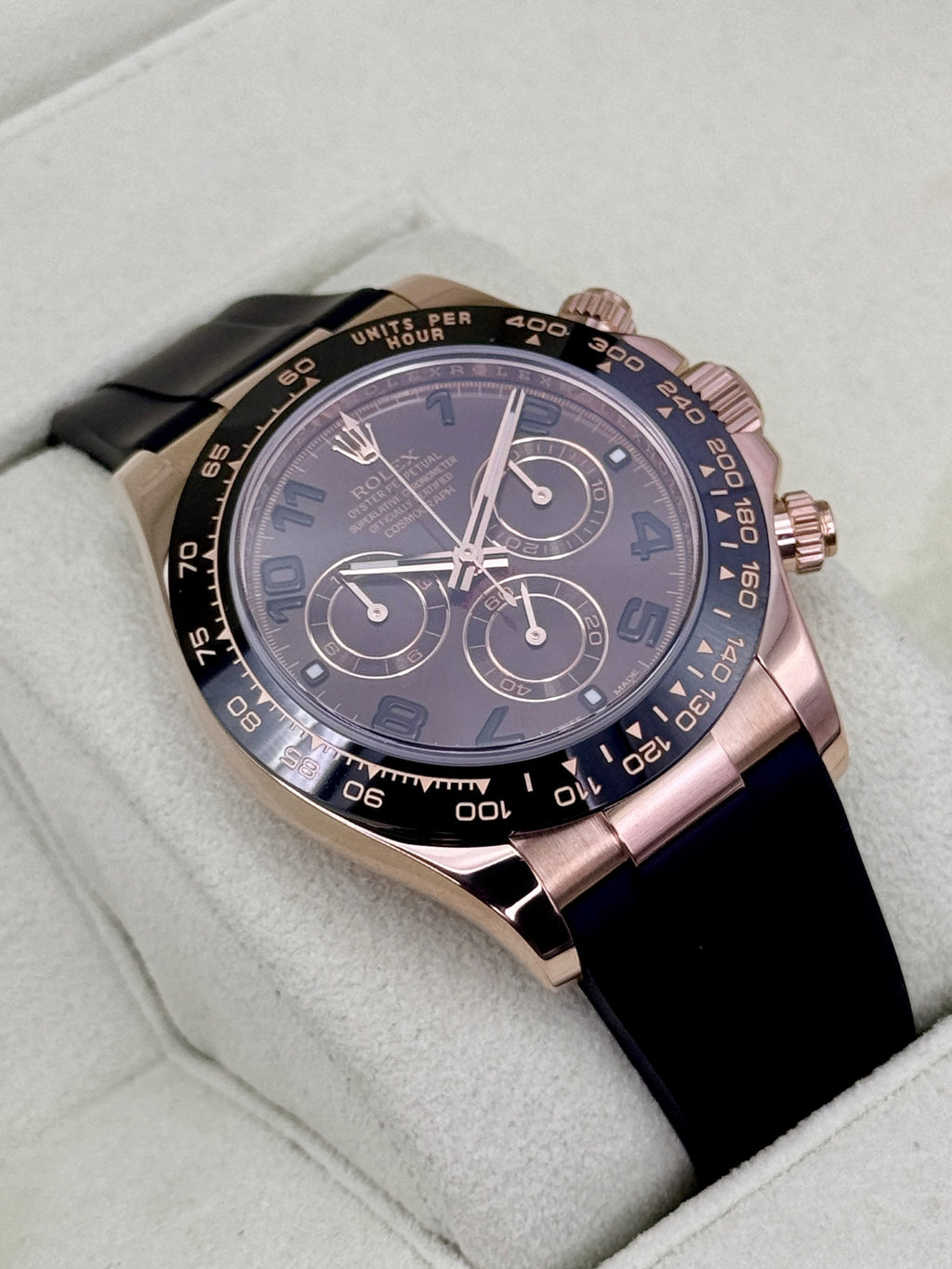2012 Rolex Daytona 40mm 116515LN Rose Gold Oysterflex Chocolate Dial