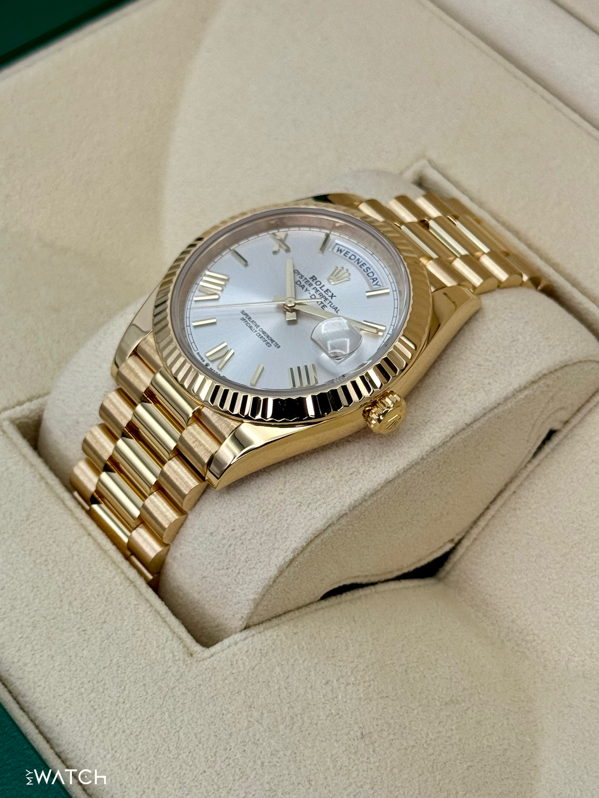 2023 Rolex Day-Date 40mm 228238 Presidential Silver Dial