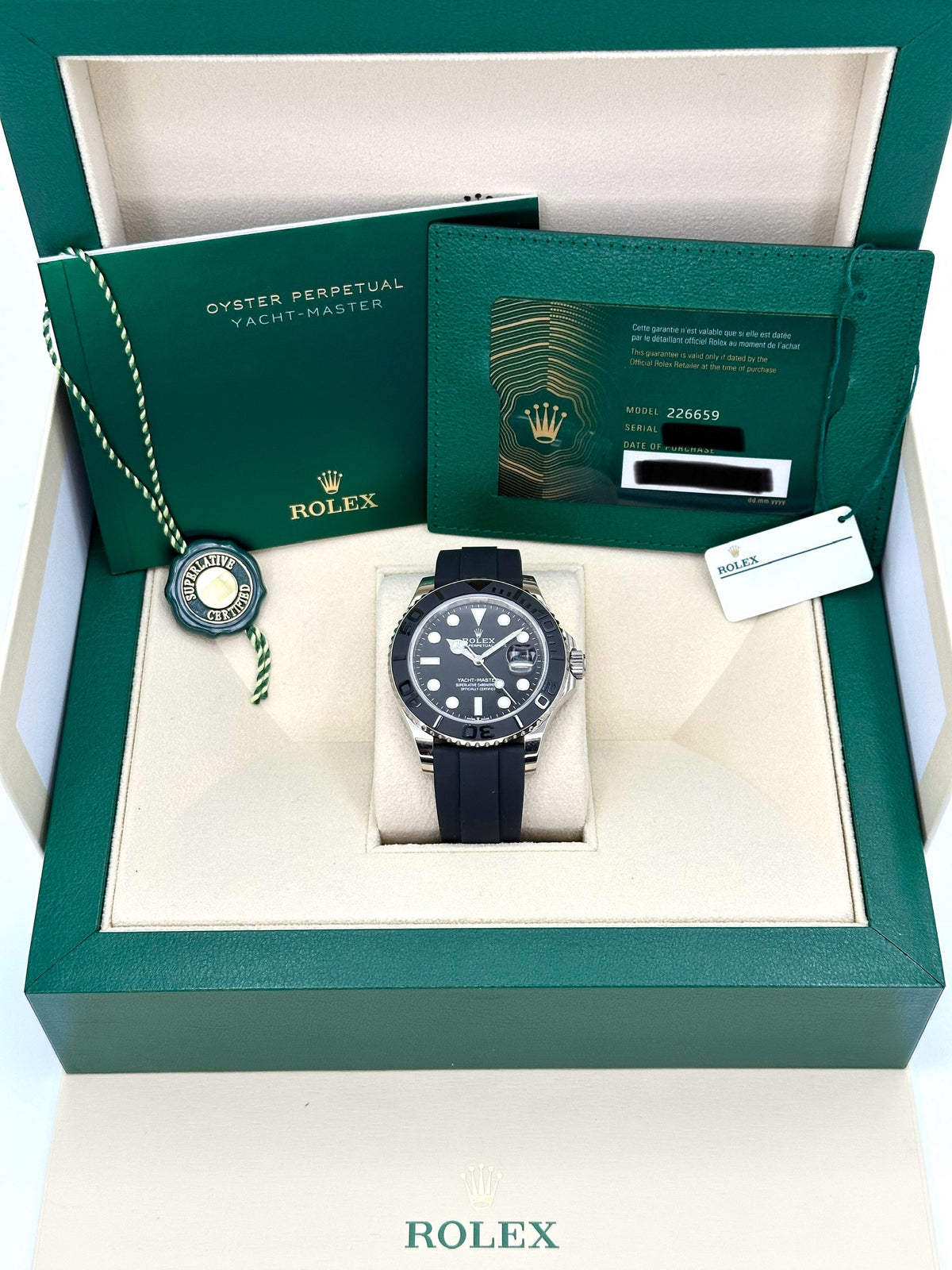 NEW 2026 Rolex Yacht-Master 42mm 226659 White Gold Oysterflex Black Dial