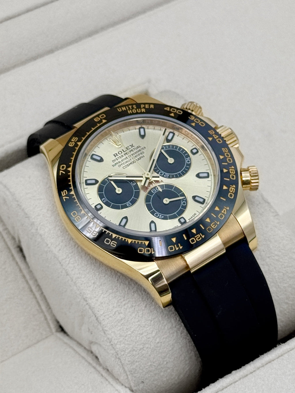 2022 Rolex Daytona 40mm 116518LN Yellow Gold Oysterflex Champagne Pikachu Dial