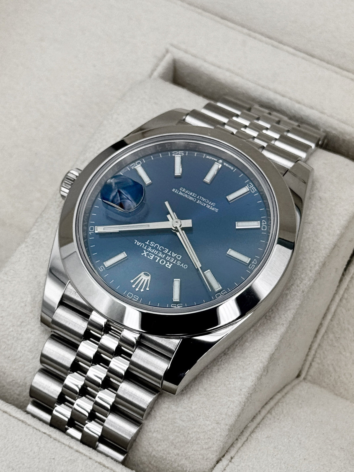 2019 Rolex Datejust 41mm 126300 Stainless Steel Jubilee Blue Dial