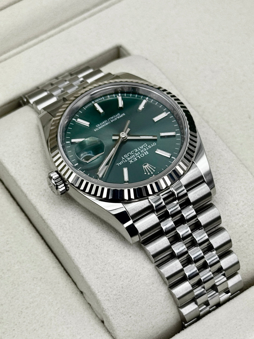 NEW 2026 Rolex Datejust 36mm 126234 Stainless Steel Jubilee Mint Green Dial