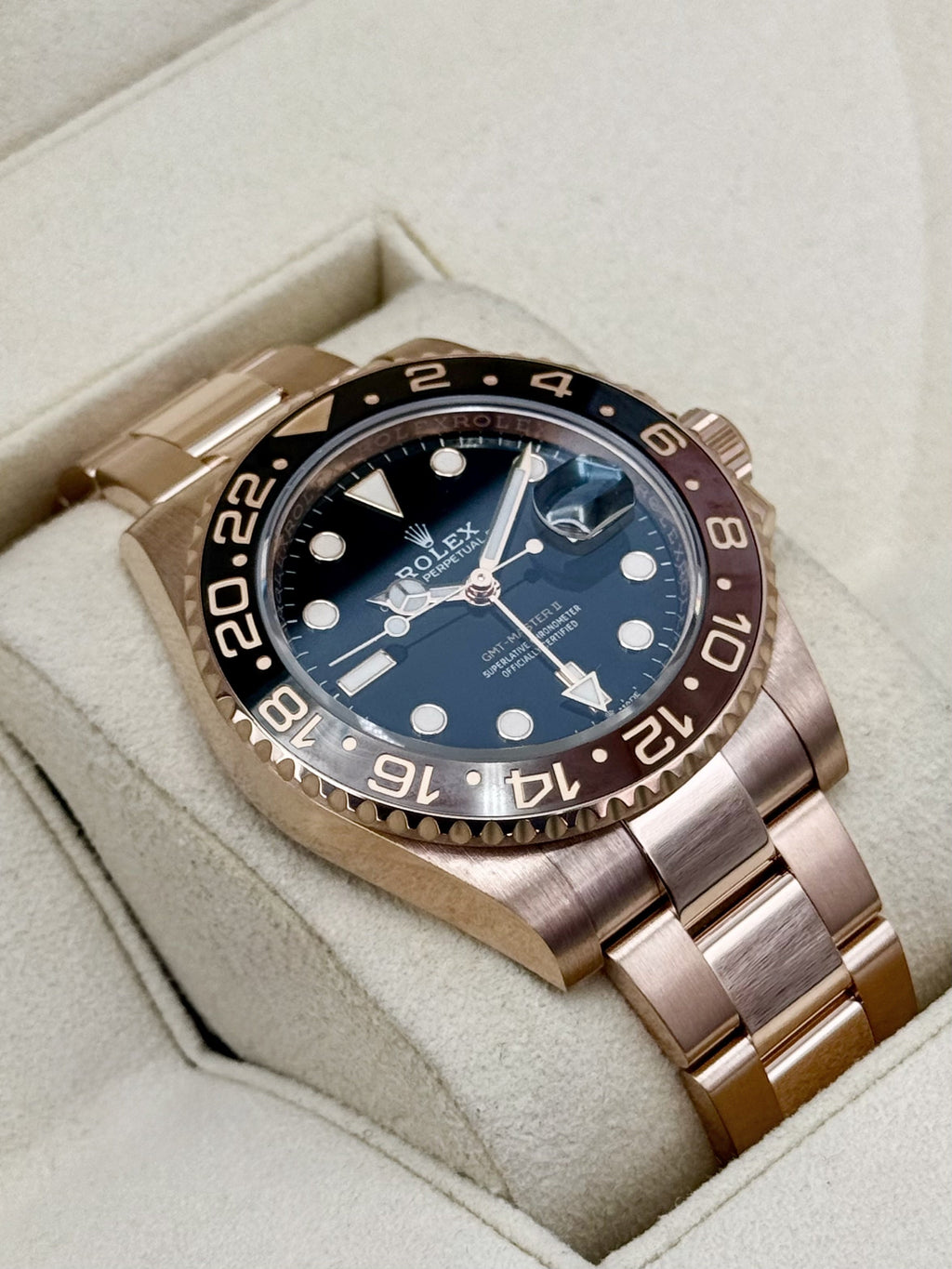 2022 Rolex GMT-Master II "Rootbeer" 40mm 126715CHNR Rose Gold