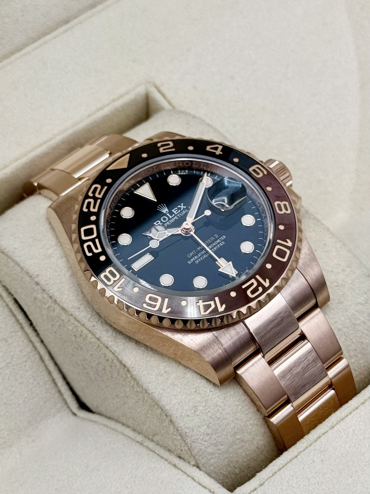 2022 Rolex GMT-Master II "Rootbeer" 40mm 126715CHNR Rose Gold