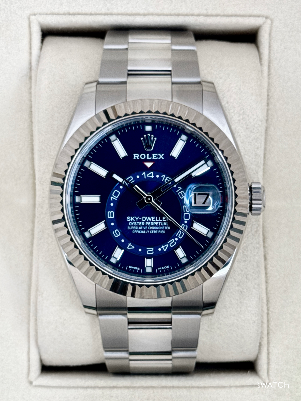 2017 Rolex Sky-Dweller 42mm 326934 Stainless Steel Oyster Blue Dial