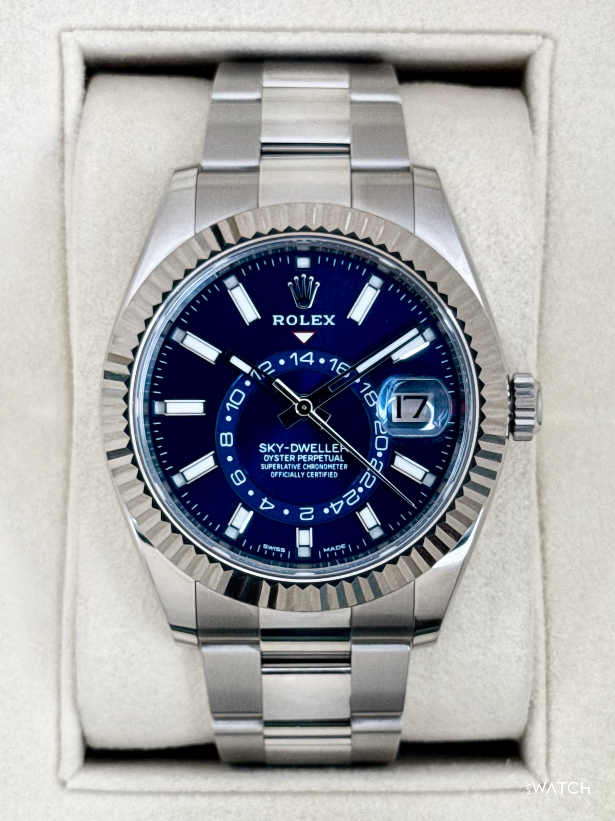 2017 Rolex Sky-Dweller 42mm 326934 Stainless Steel Oyster Blue Dial