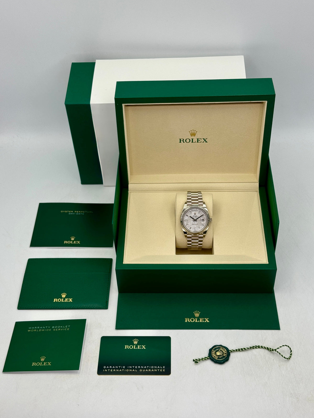 NEW 2026 Rolex Day-Date 40mm 228239 White Gold Meteorite Diamond Dial