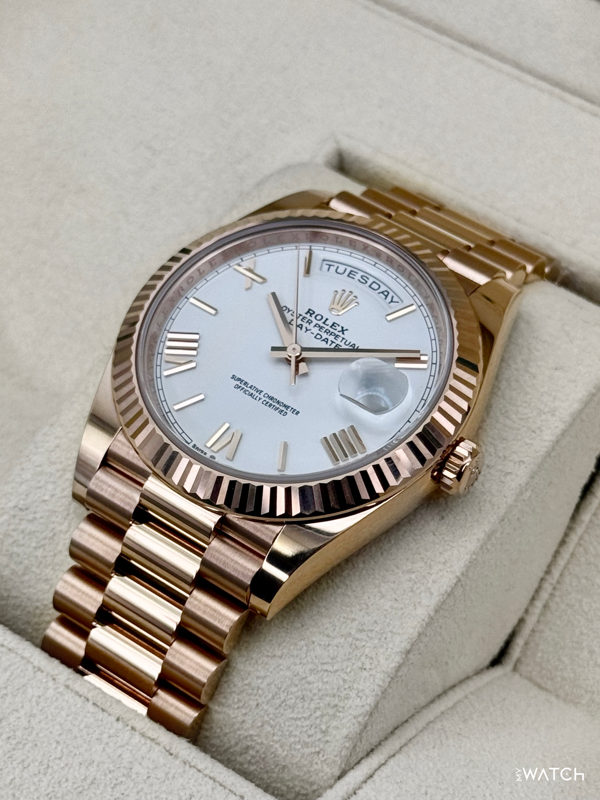 2024 Rolex Day-Date 228235 Presidential Rose Gold White Dial