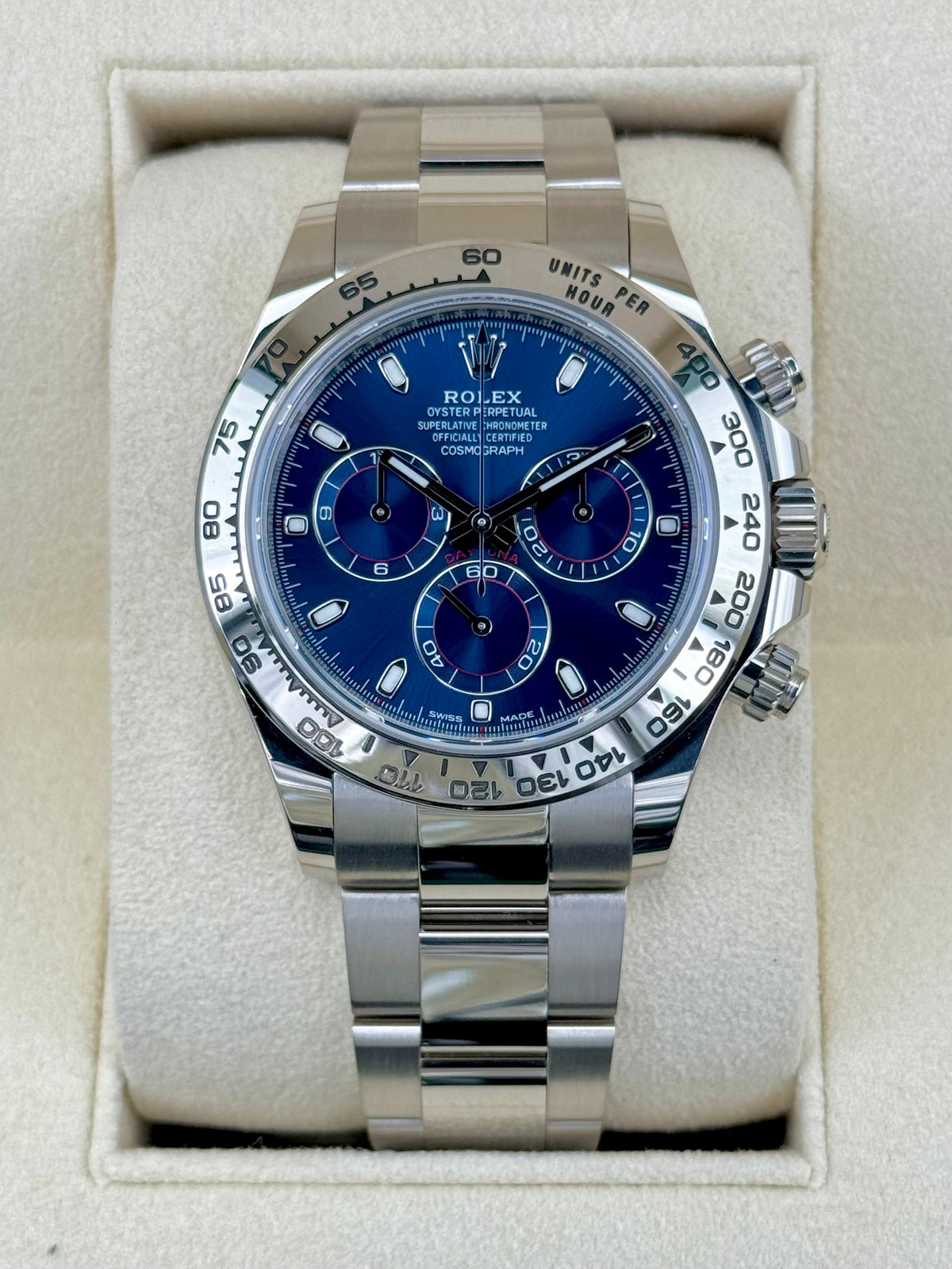 2022 Rolex Daytona 40mm 116509 White Gold Blue Dial