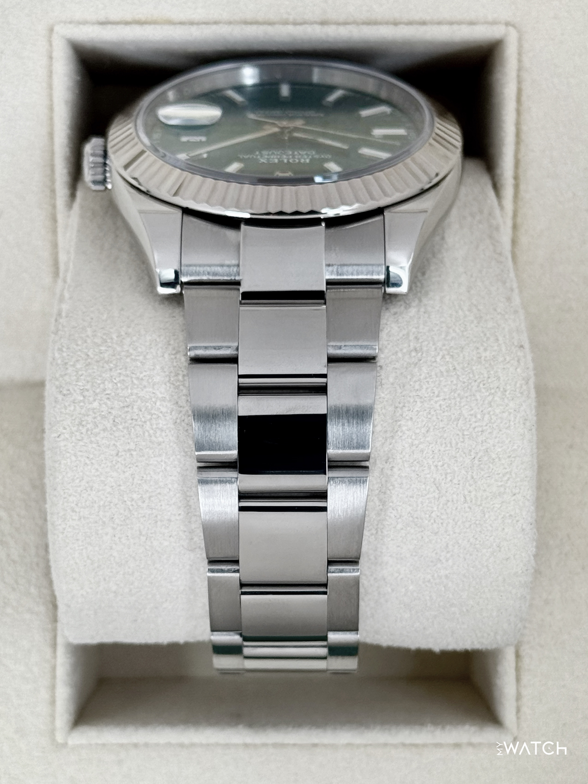 2022 Rolex Datejust 41mm 126334 Stainless Steel Oyster Mint Green Dial