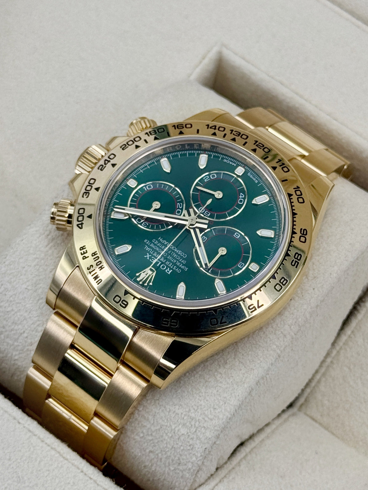 2023 Rolex Daytona John Mayer 40mm 116508 Yellow Gold Green Dial