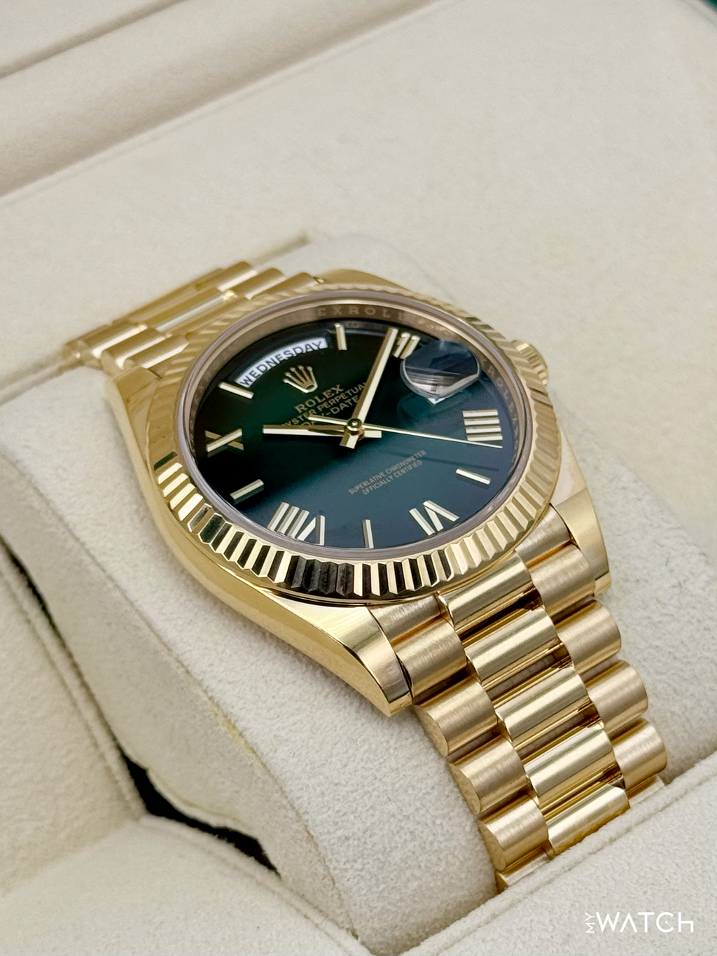 2024 Rolex Day-Date 40mm 228238 Presidential Green Ombre Dial