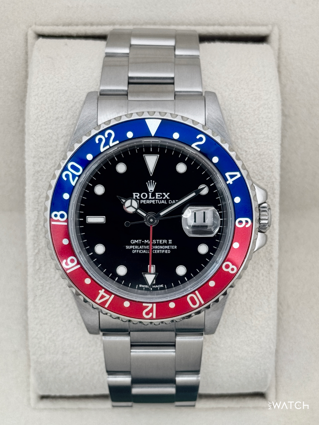1997 Rolex GMT-Master II "Pepsi" 40mm 16710 Stainless Steel Oyster Black Dial