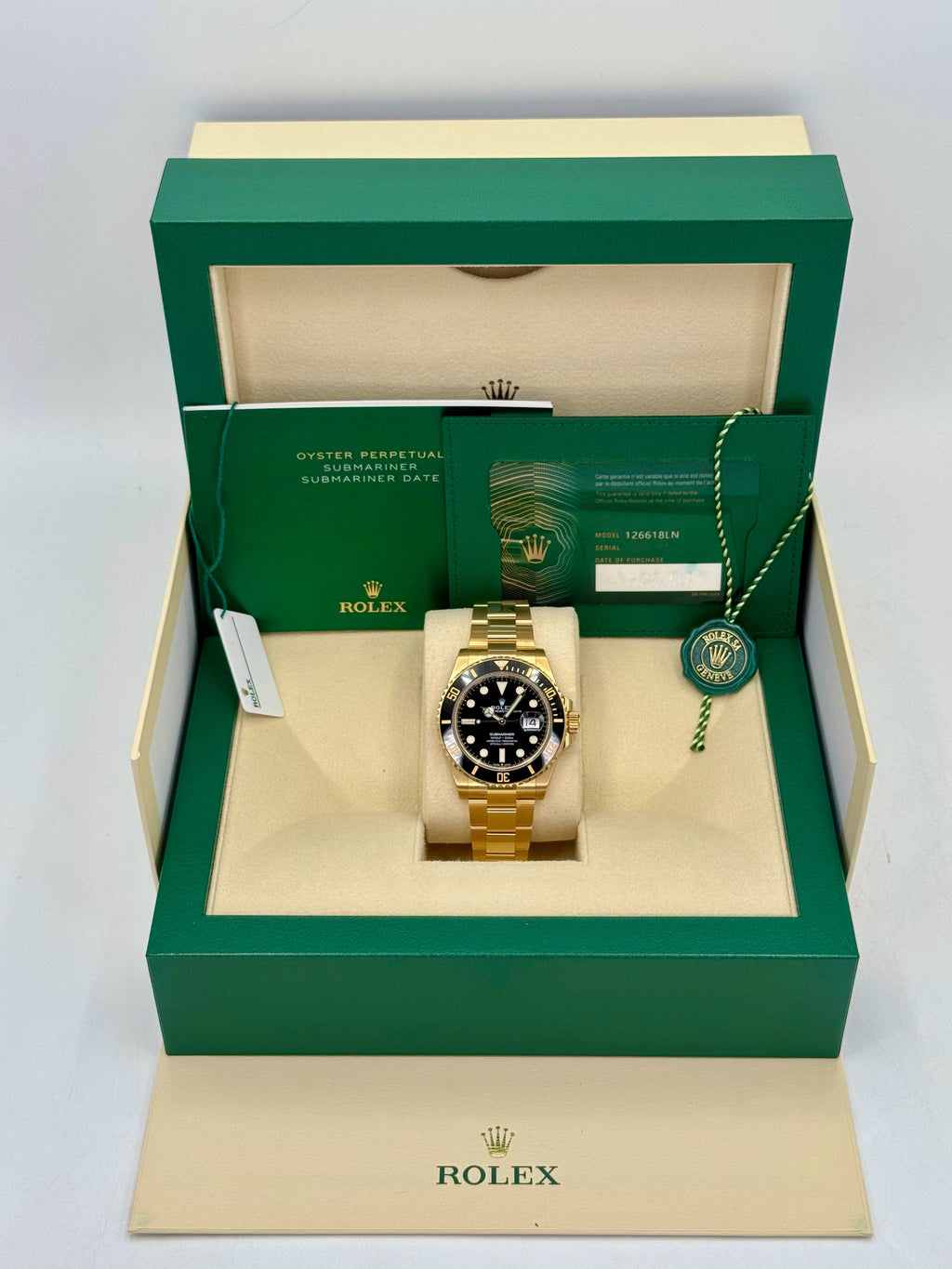 2021 Rolex Submariner 41mm 126618LN Yellow Gold Black Dial