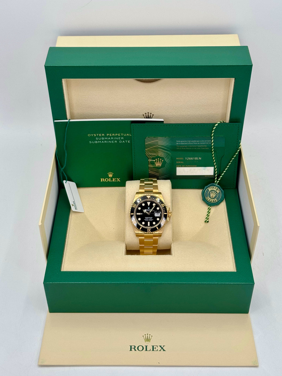 2021 Rolex Submariner 41mm 126618LN Yellow Gold Black Dial