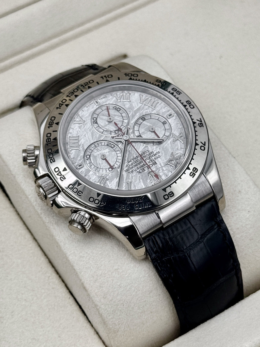 2003 Rolex Daytona 40mm 116519 White Gold Meteorite Dial (Collectors Set)