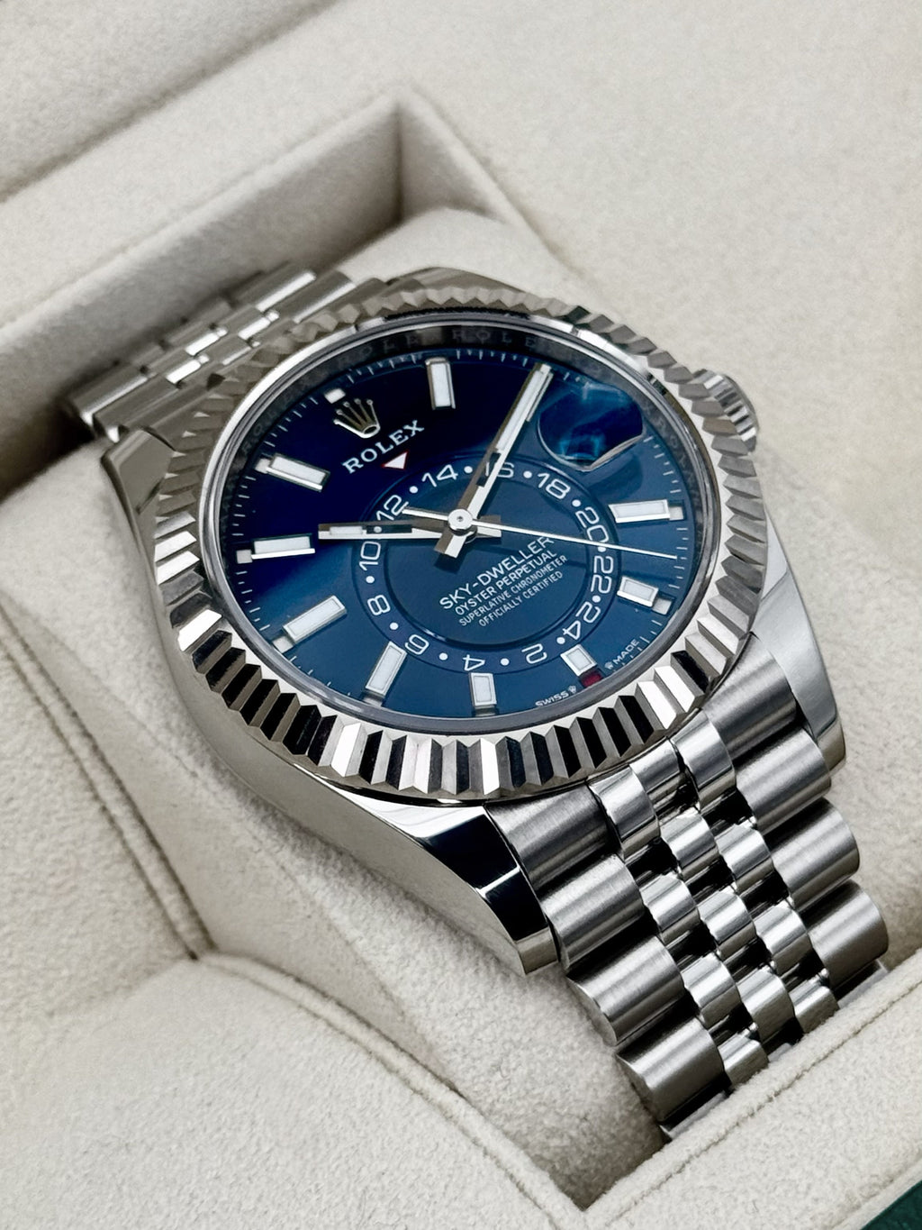 2023 Rolex Sky-Dweller 42mm 336934 Stainless Steel Jubilee Blue Dial