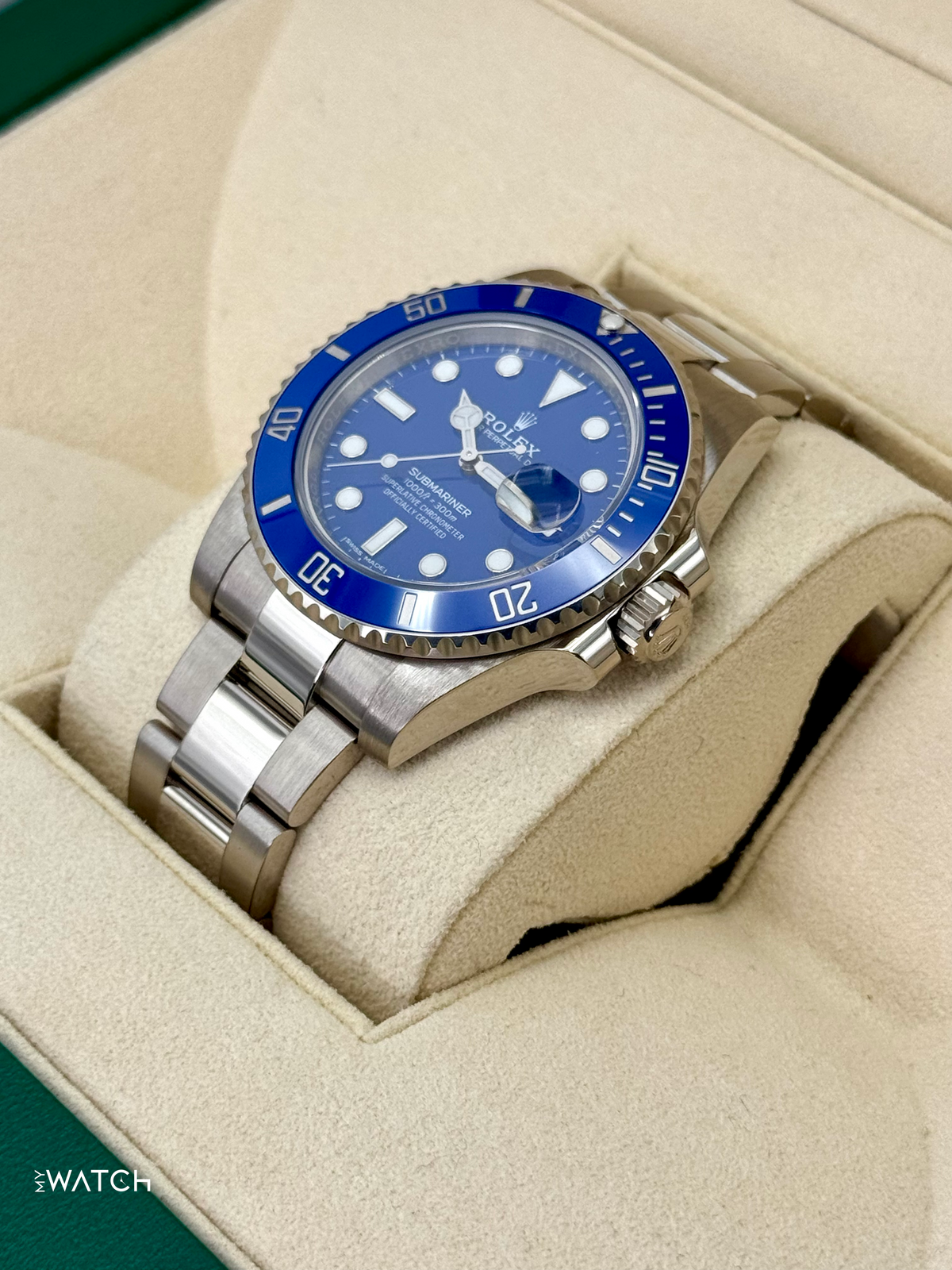 2018 Rolex Submariner "Smurf" 40mm 116619LB White Gold Blue Dial