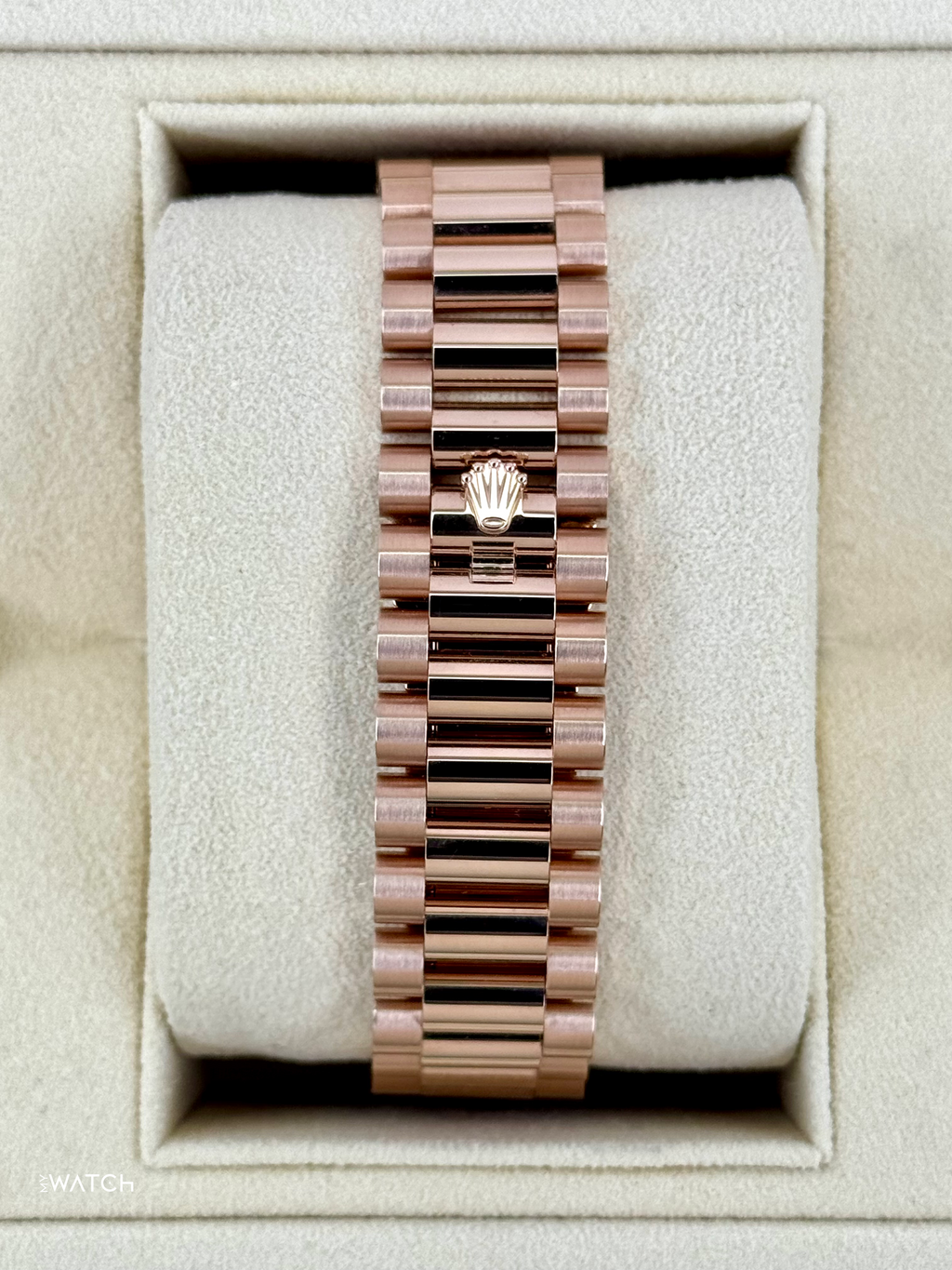 NEW 2025 Rolex Day-Date 36mm 128345RBR Rose Gold Blue Baguette Dial