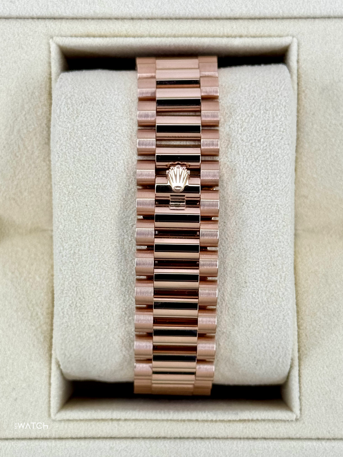 NEW 2025 Rolex Day-Date 36mm 128345RBR Rose Gold Blue Baguette Dial