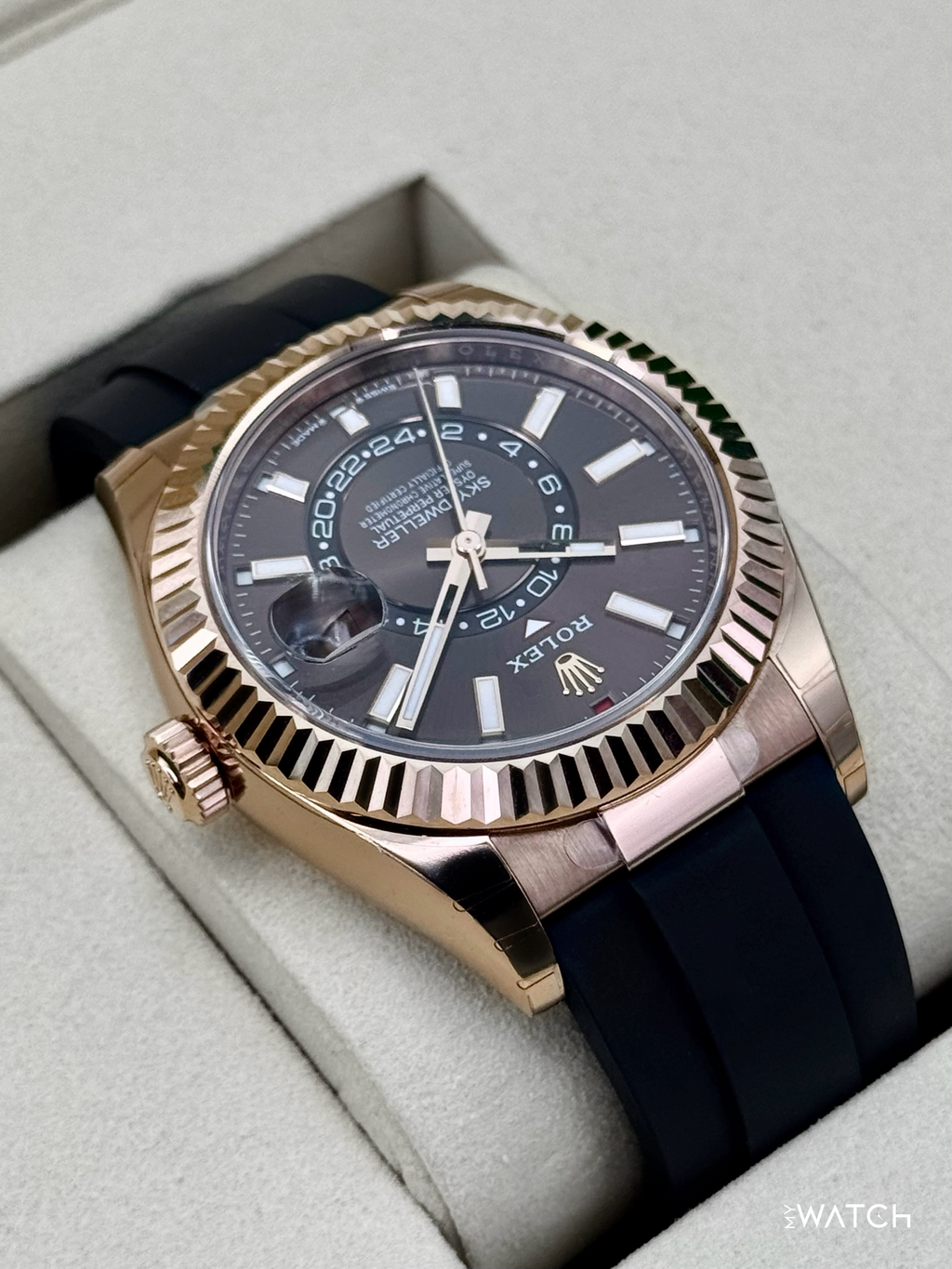 NEW 2026 Rolex Sky-Dweller 42mm 336235 Rose Gold Oysterflex Chocolate Dial (STICKERED)