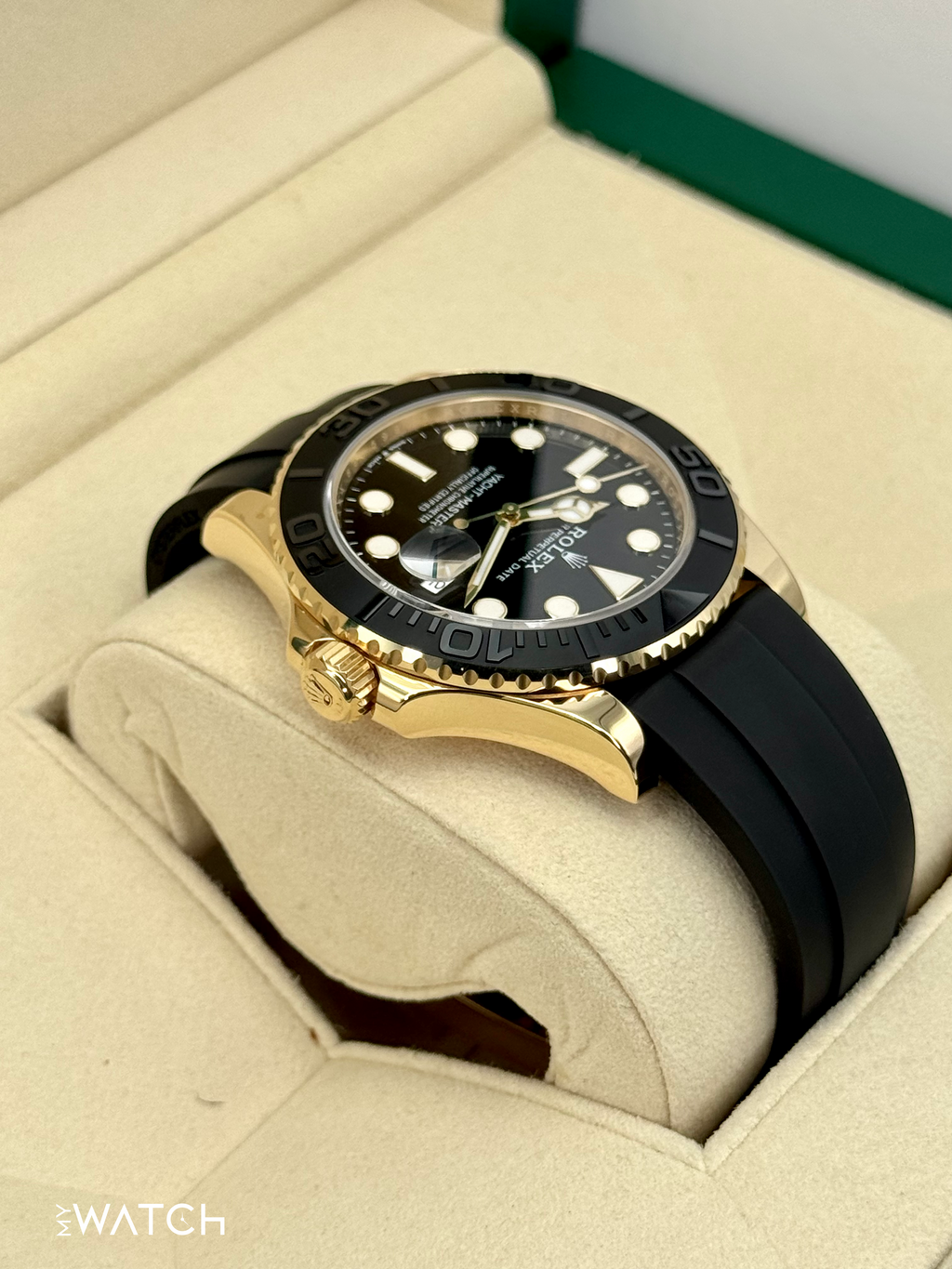 2022 Rolex Yacht-Master 42mm 226658 Gold Oysterflex Black Dial