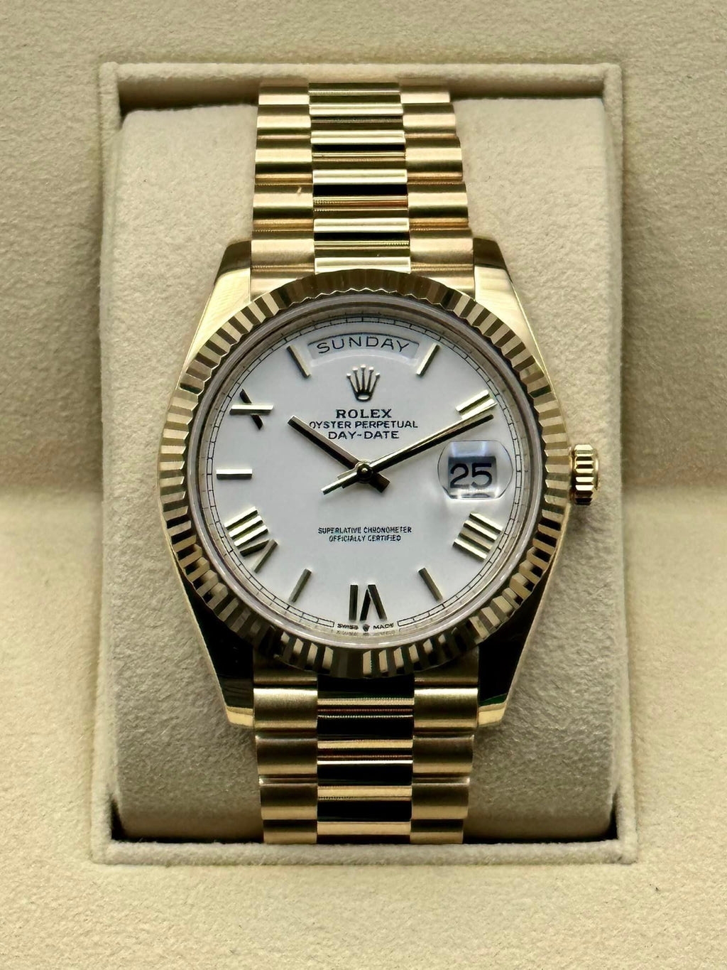 Rolex Day-Date 40mm 228238 Presidential White Dial