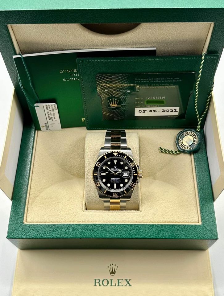 2022 Rolex Submariner 41mm 126613LN Two-Tone Black Dial