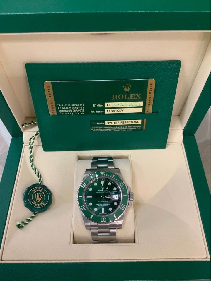 2012 Rolex Submariner "Hulk" 40mm 116610LV Green Dial