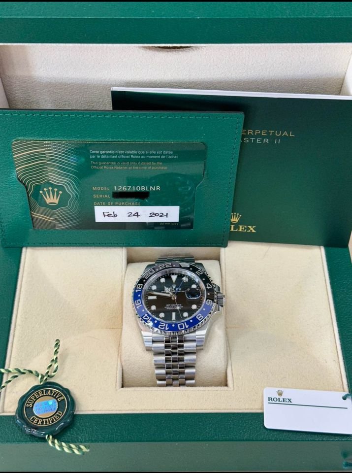 2021 Rolex GMT-Master II “Batgirl” 40mm 126710BLNR Jubilee Black Dial