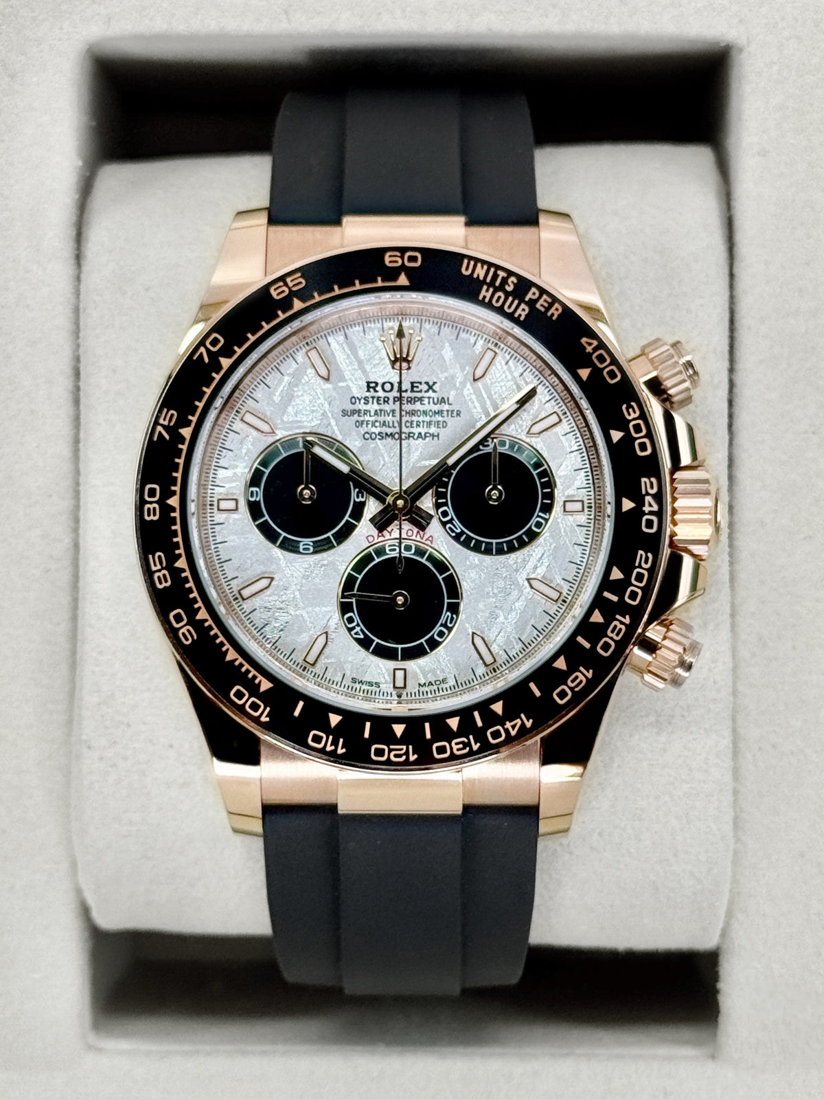 NEW 2026 Rolex Daytona 40mm 126515LN Rose Gold Oysterflex Meteorite Dial