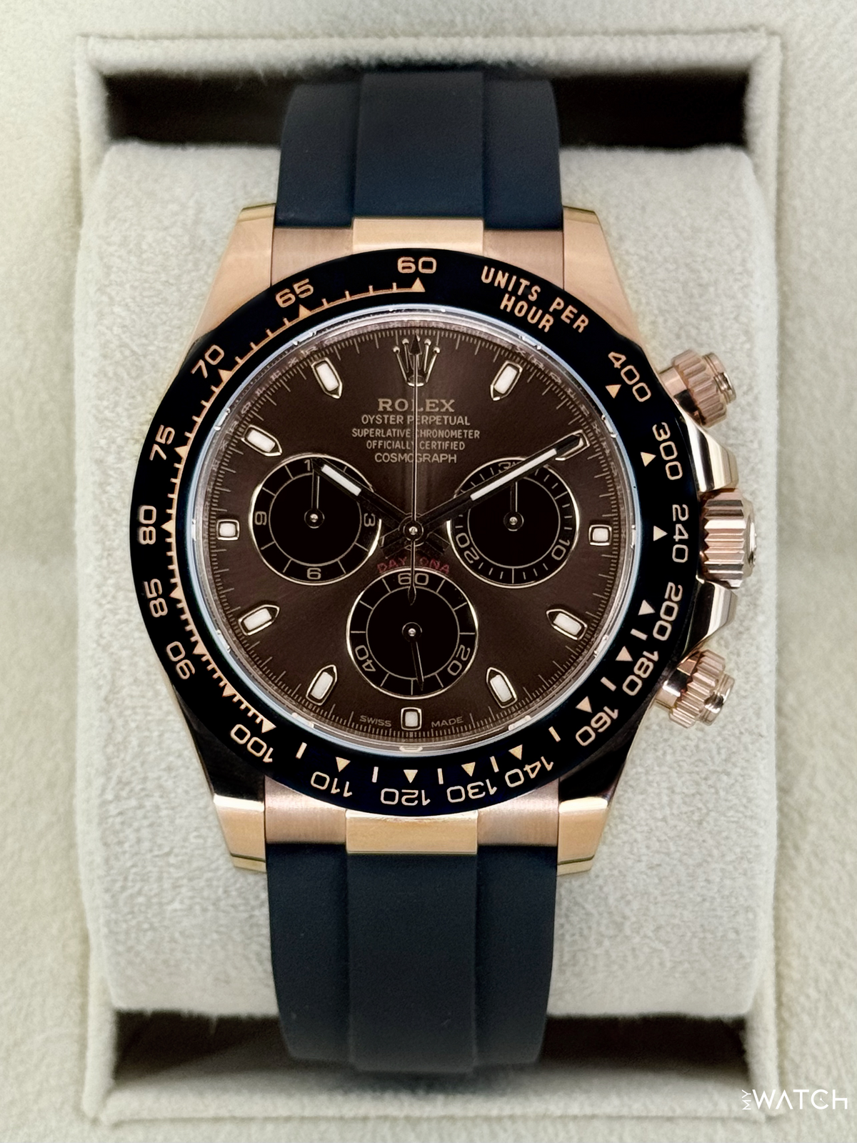 2023 Rolex Daytona 40mm 116515LN Rose Gold Oysterflex Chocolate Dial