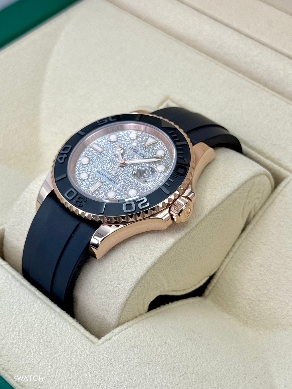 2023 Rolex Yacht-Master 40mm 126655 Rose Gold Diamond Paved Dial