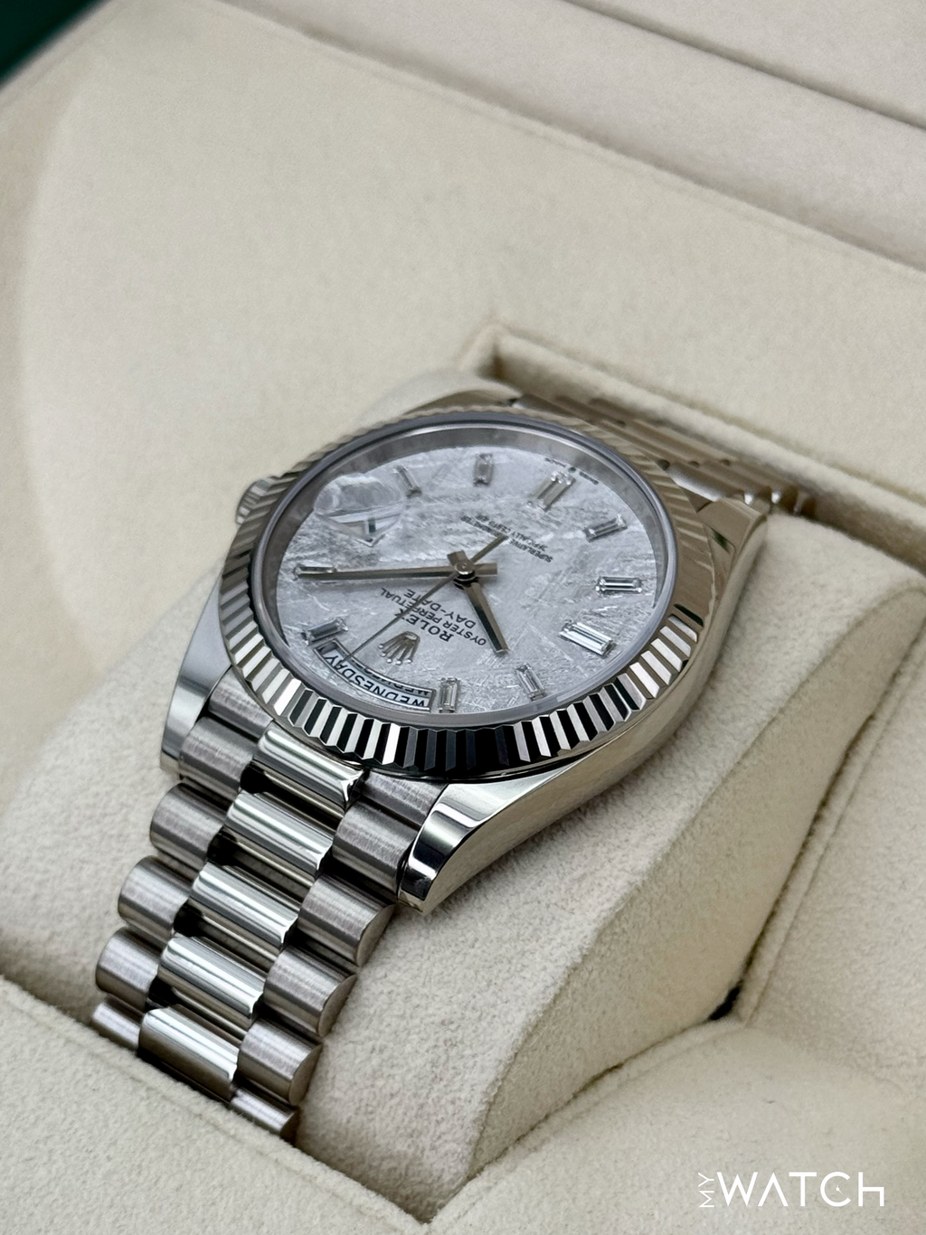 NEW 2025 Rolex Day-Date 40mm 228239 Presidential White Gold Meteorite Dial