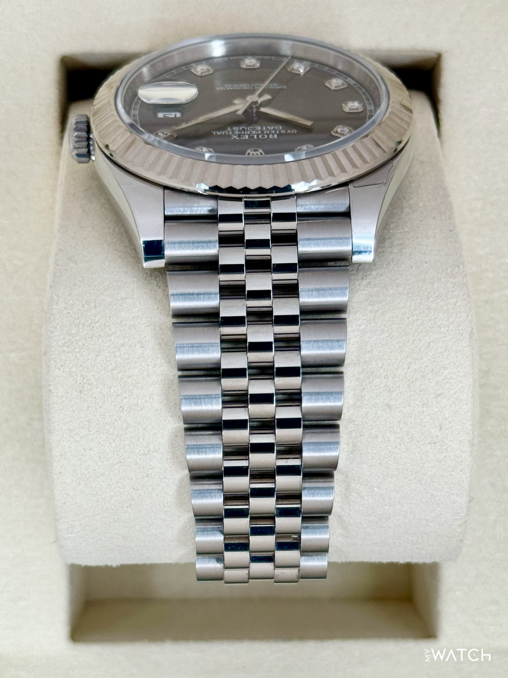 2025 Rolex Datejust 41mm 126334 Stainless Steel Jubilee Rhodium Diamond Dial