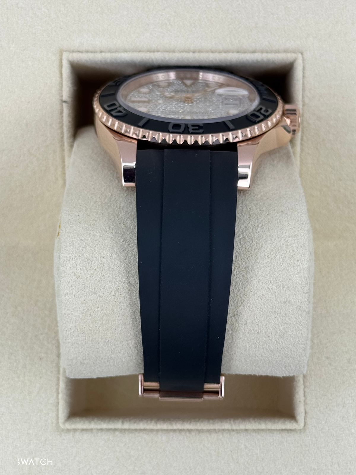 2023 Rolex Yacht-Master 40mm 126655 Rose Gold Diamond Paved Dial