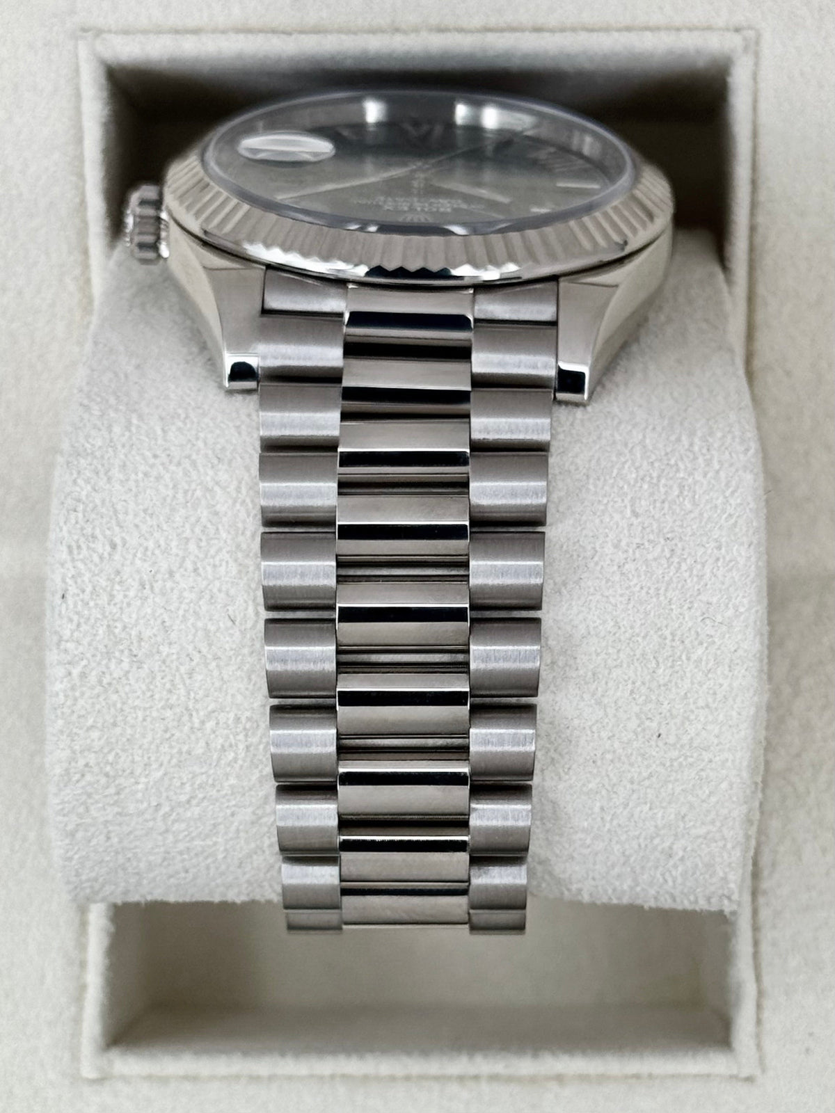 2023 Rolex Day-Date 40mm 228239 White Gold Olive Dial