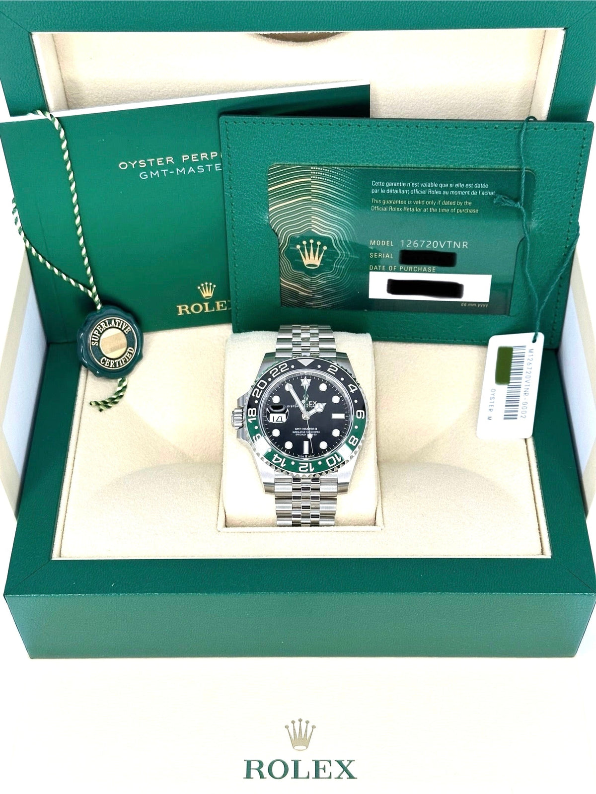 NEW 2023 Rolex GMT-Master II "Sprite" 40mm 126720VTNR Jubilee