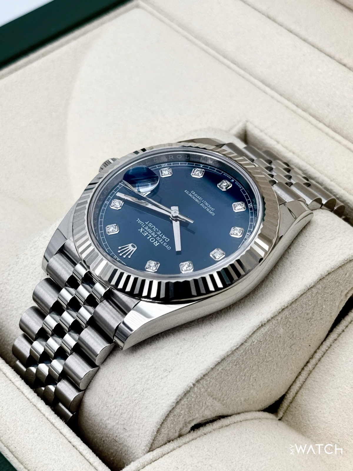 2020 Rolex Datejust 41mm 126334 Stainless Steel Jubilee Blue Diamond Dial