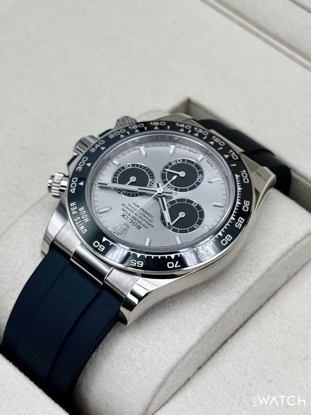 2025 Rolex Daytona 40mm 126519LN White Gold Oysterflex Silver Ghost Dial