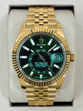 2025 Rolex Sky-Dweller 42mm 336938 Yellow Gold Jubilee Green Dial