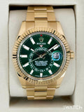 NEW 2026 Rolex Sky-Dweller 42mm 336938 Yellow Gold Oyster Green Dial