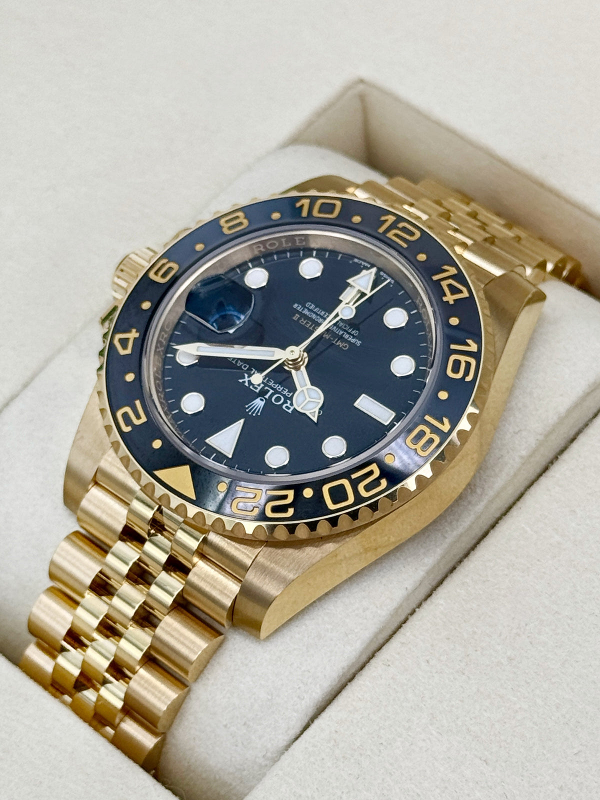 NEW 2025 Rolex GMT-Master II 40mm 126718GRNR Yellow Gold Jubilee Black Dial
