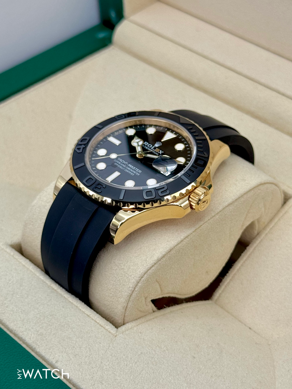 2022 Rolex Yacht-Master 42mm 226658 Gold Oysterflex Black Dial