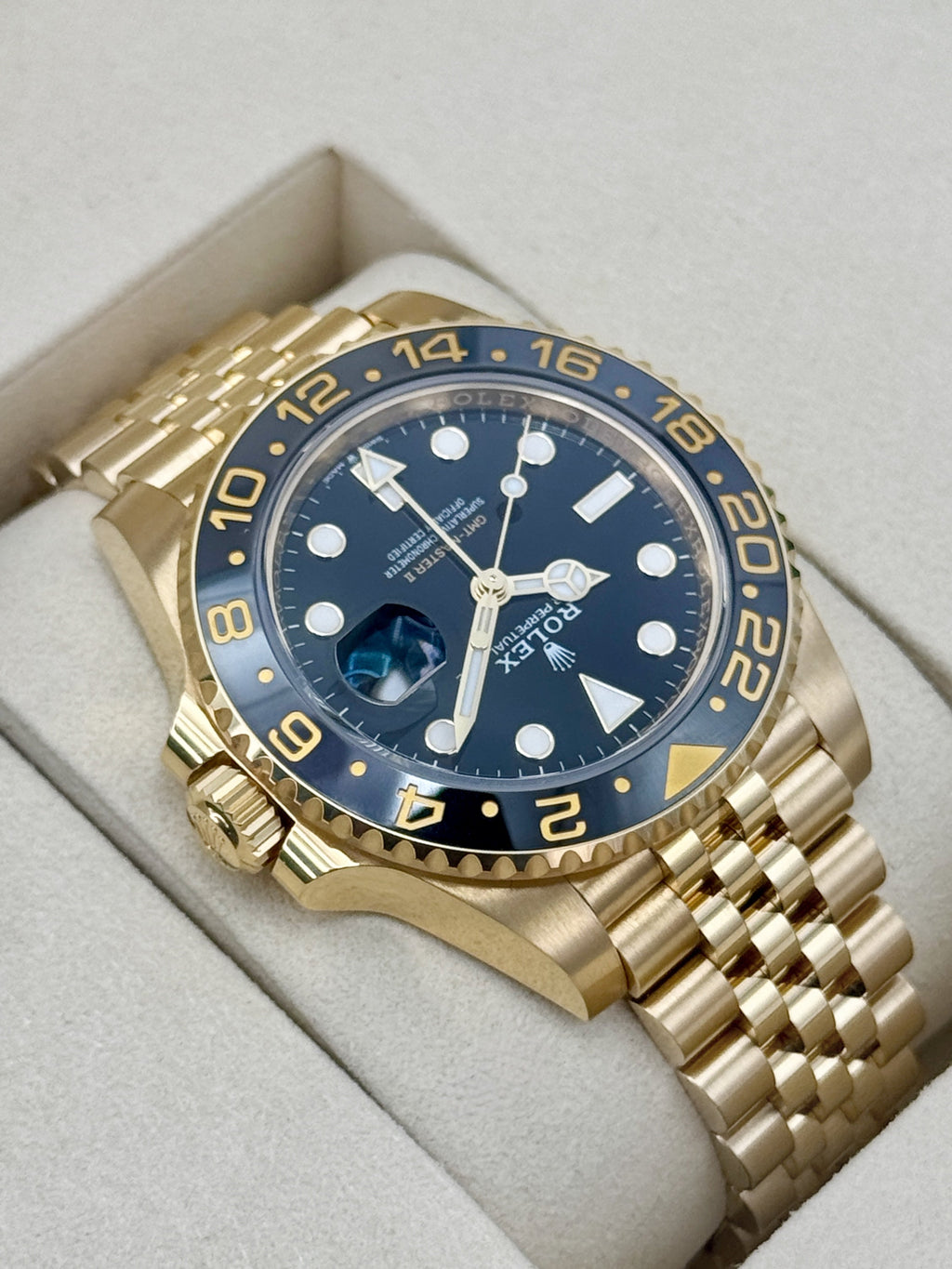 2026 Rolex GMT-Master II 40mm 126718GRNR Yellow Gold Jubilee Black Dial