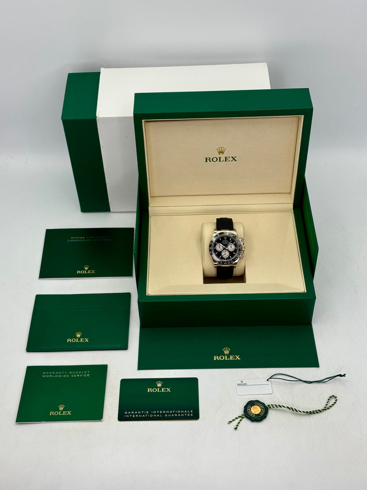2025 Rolex Daytona 40mm 126519LN White Gold Oysterflex Black Dial