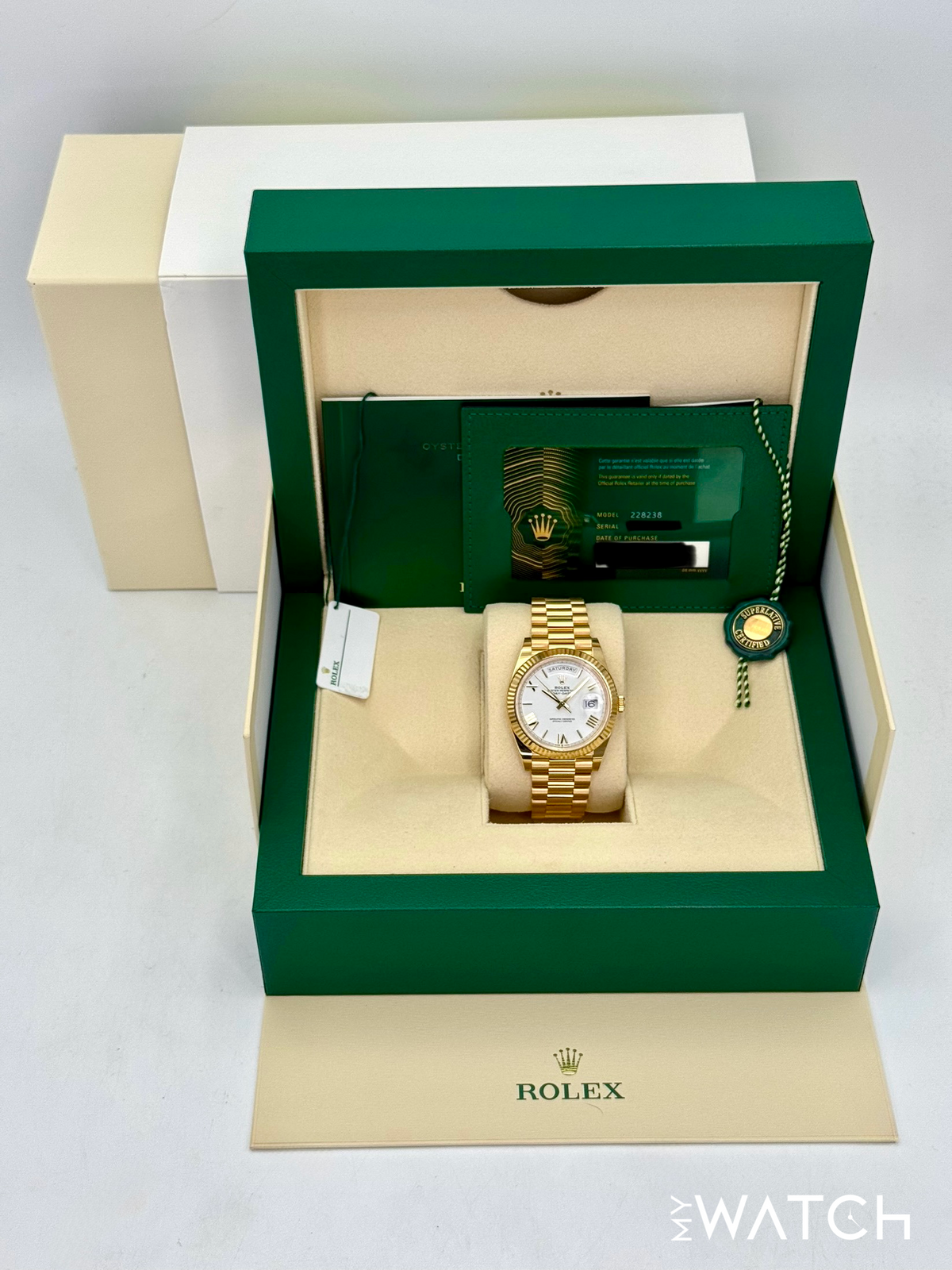 NEW 2025 Rolex Day-Date 40mm 228238 Presidential White Dial