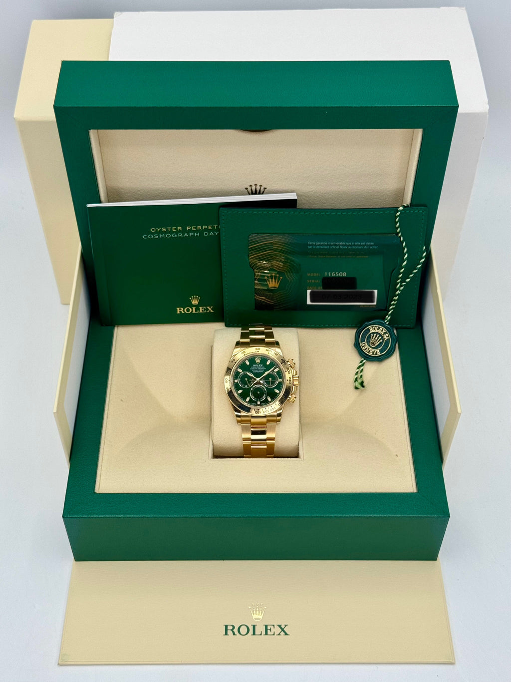 2023 Rolex Daytona "John Mayer" 40mm 116508 Yellow Gold Green Dial