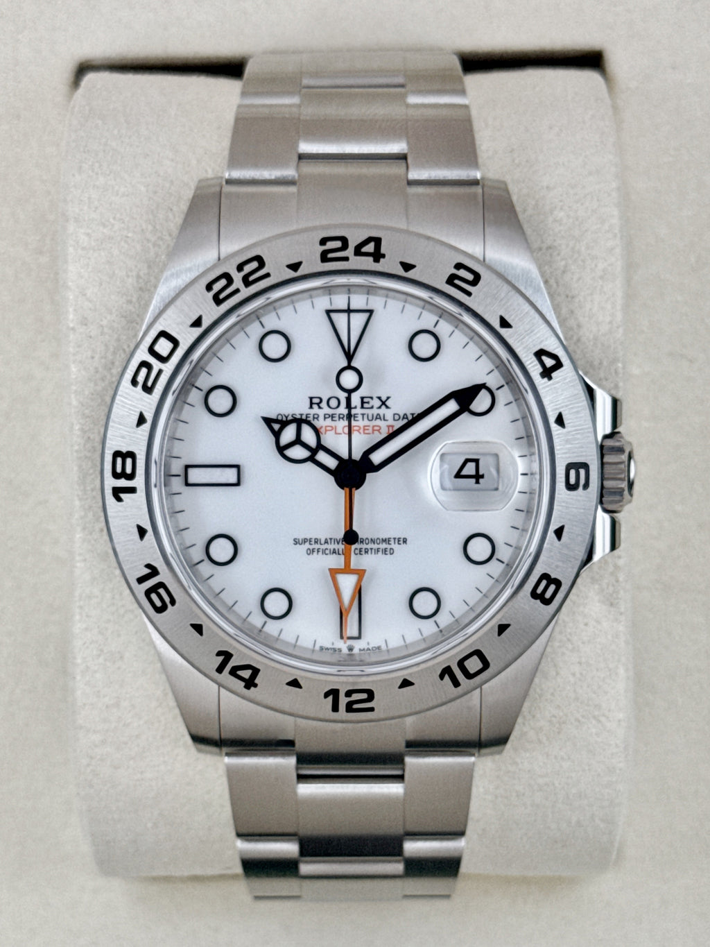 NEW 2026 Rolex Explorer II 42mm 226570 Stainless Steel Polar White Dial (NEW STYLE CARD)